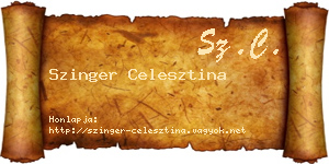 Szinger Celesztina névjegykártya
